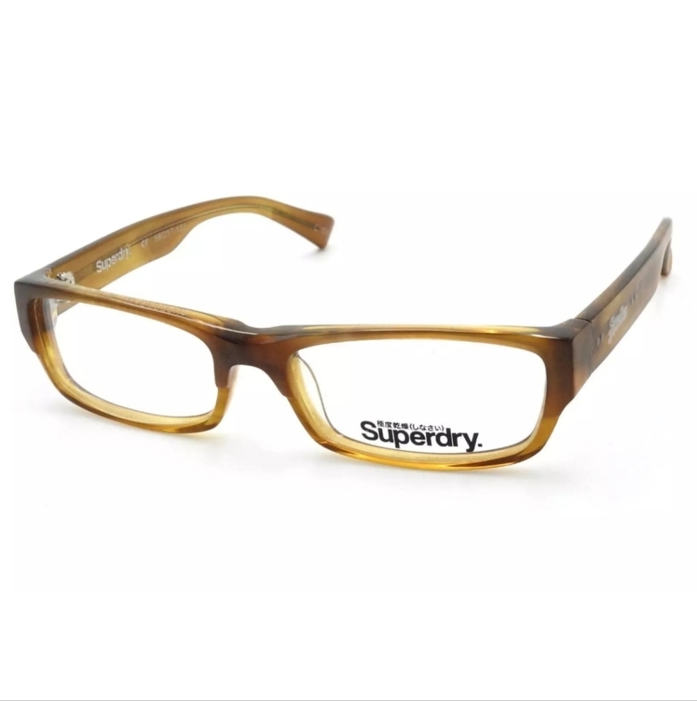 Superdry Dean glasses rectangle frames funky artsy yellow 56 17 135